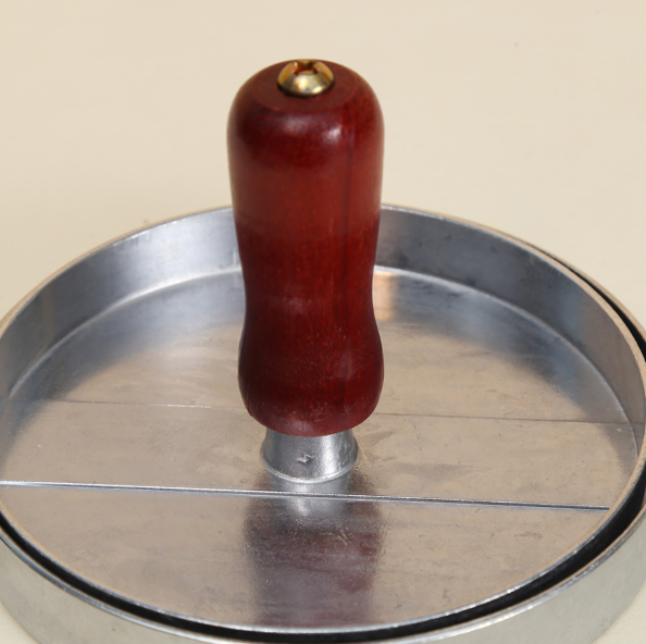 Stainless Steel Burger Patty Press Round Hamburger Meat Mold with Wooden Handle