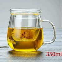 High Borosilicate Glass Tea Cup with Tea Water Separation