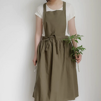 Fresh Cotton Pleated Skirt Apron Kitchen Baking Cooking Vest Apron