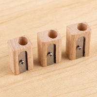 Wooden Pencil Sharpener Beechwood Single Hole Manual Sharpener Eco-Friendly Traditional Design