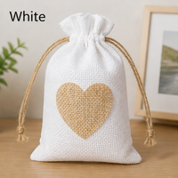 Heart Burlap Drawstring Pouch – Halloween Gift Bag Christmas Candy Storage Small Cloth Sack Linen Jewelry Pouch