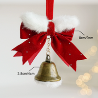 Christmas Velvet Bow Hanging Ornament with Gold Bell