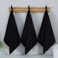 Black Microfiber Towel, Soft Quick Dry Absorbent Cleaning Cloth