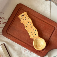 Ceramic Polka Dot Dessert Mixing Spoon Decorative Cream Stirring Spoon