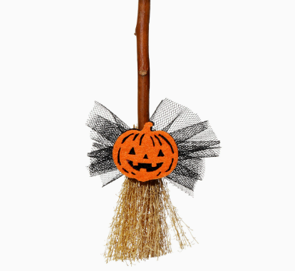 Mini Halloween Witch Broom Hanging Ornament