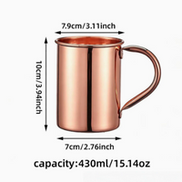 304 Stainless Steel Copper Plated Moscow Mule Mug