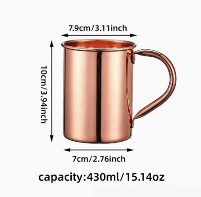 304 Stainless Steel Copper Plated Moscow Mule Mug